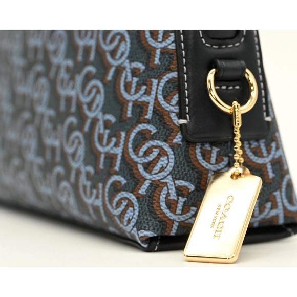 COACH MADI Crossbody w Navy Blue Canvas & Leather Monogram Print CF343 NWT $328 - Picture 8 of 9